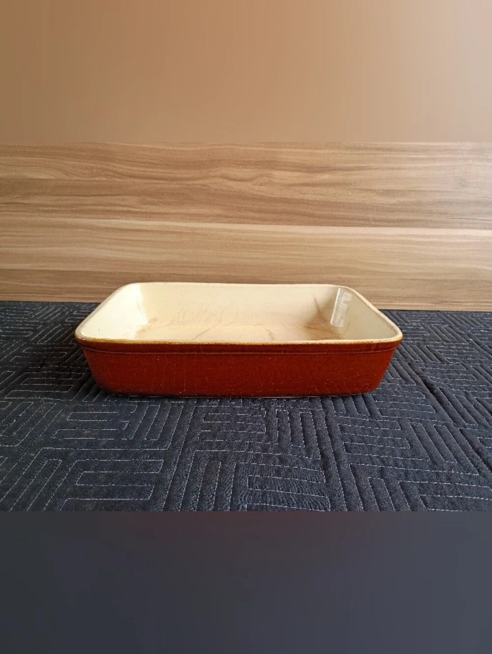 Vintage Fire-King 409 brown glaze stoneware loaf pan / baking dish